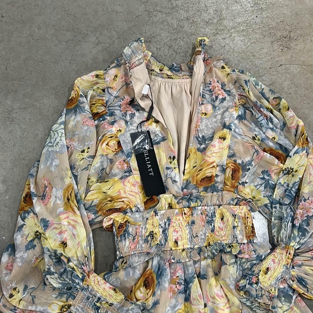 Elliatt Multi-Color High-Low Floral Ruffle Dress - Picture 4 of 4